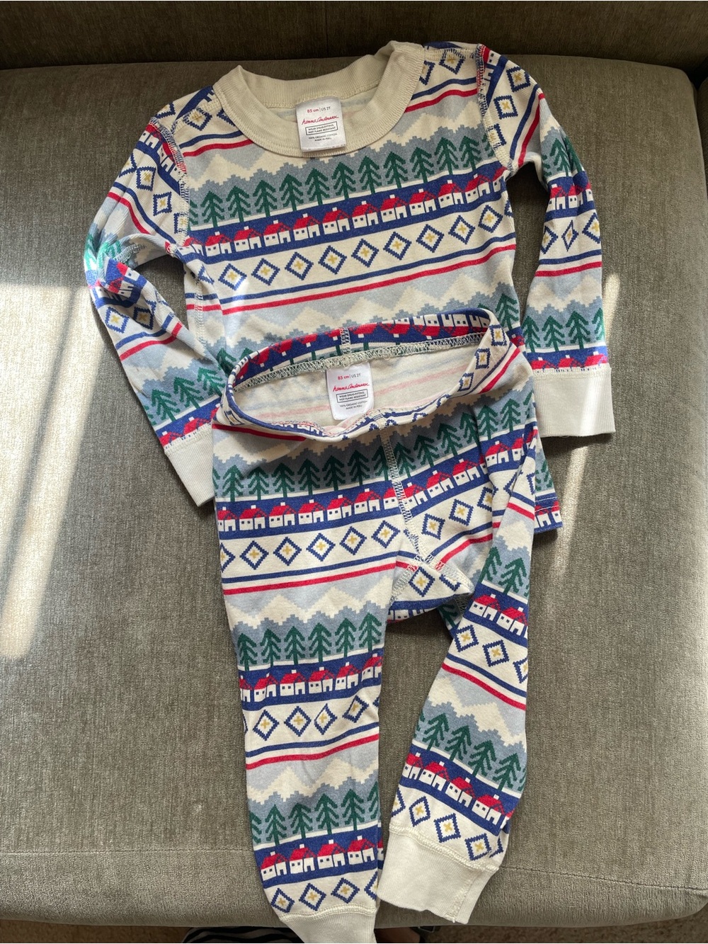 Hanna Andersson winter fair isle pajamas sz 2